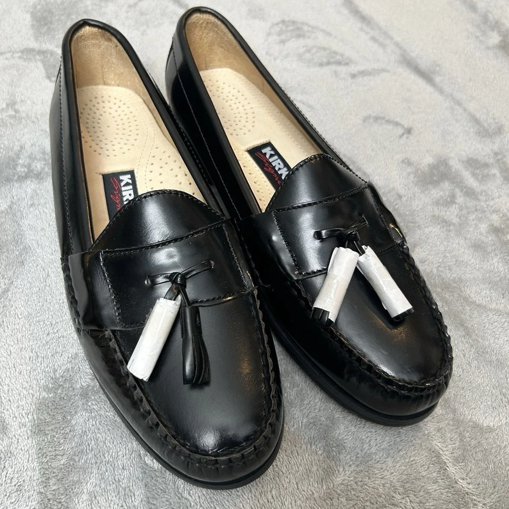 Kirkland Signature American Vintage All Leather Shoes Black Men's Loafers Sz 8 D